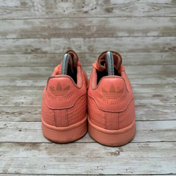 Adidas Stan Smith Sun Glow Orange Peach Low Top Sneakers Women's Size 10 - Picture 4 of 8